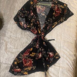 Dress Forum Black Floral Wrap Dress
